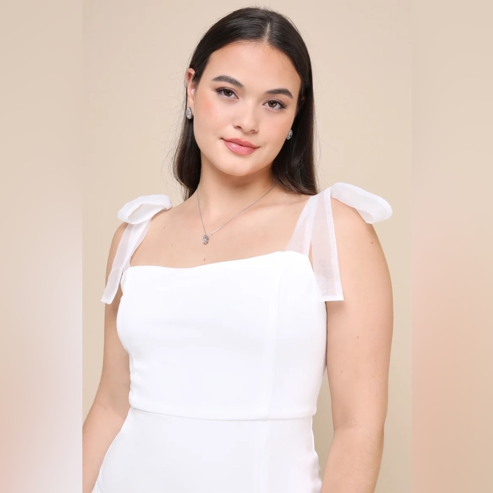 Lulus Romantic Celebration White Tie-Strap Bodycon
Midi Dress - Picture 6 of 11